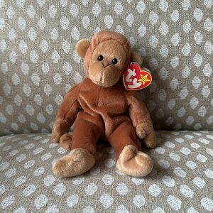 Ty Bongo Monkey Beanie Baby. DOB 8/17/1995
